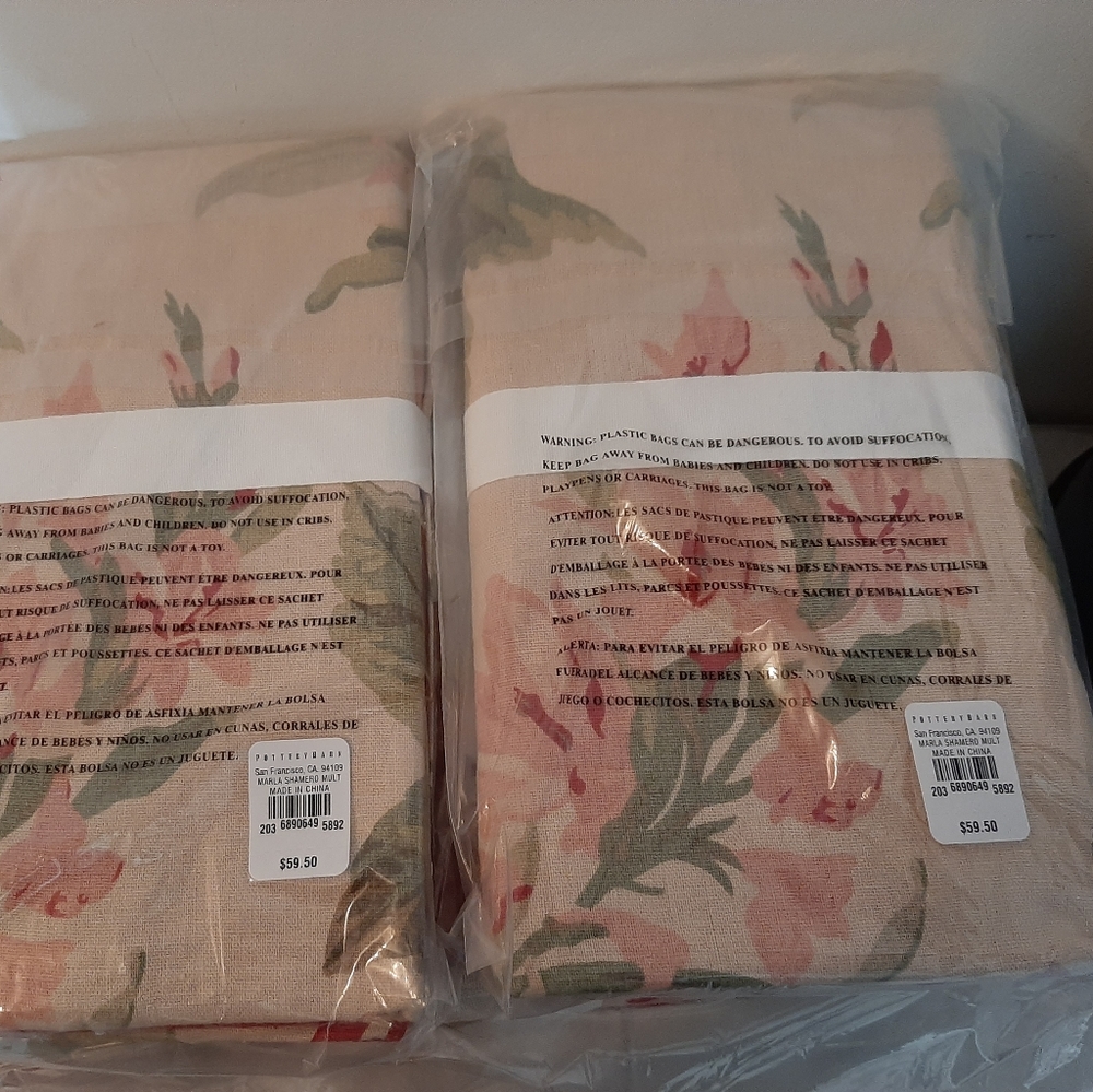 Pottery Barn King Marla Floral Linen Cotton Blend Duvet Cover & 2 Euro Shams - Picture 5 of 8